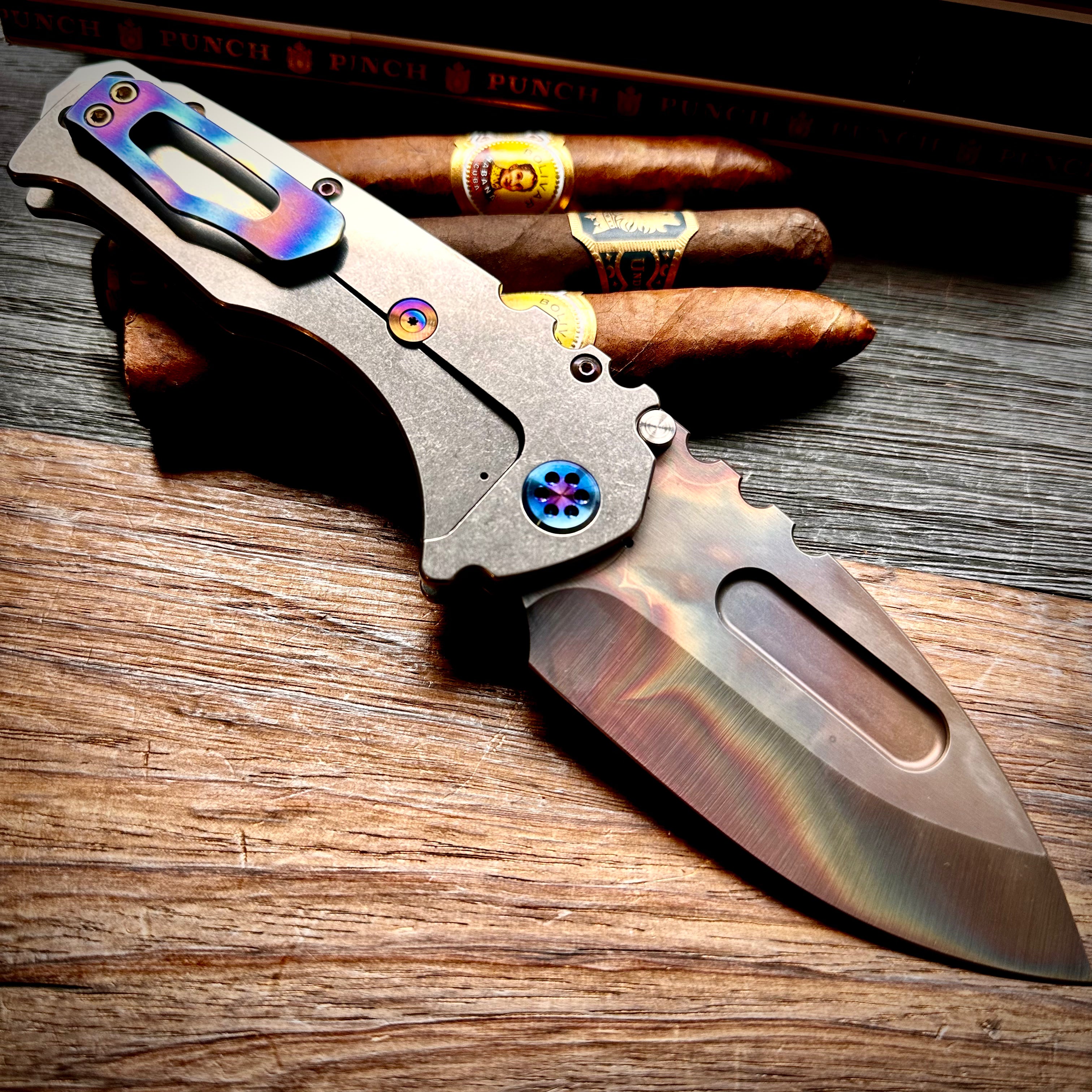 Medford Knife and Tool Praetorian T Folding Knife - S35vn Vulcan Drop Point, Old School Tumbled
