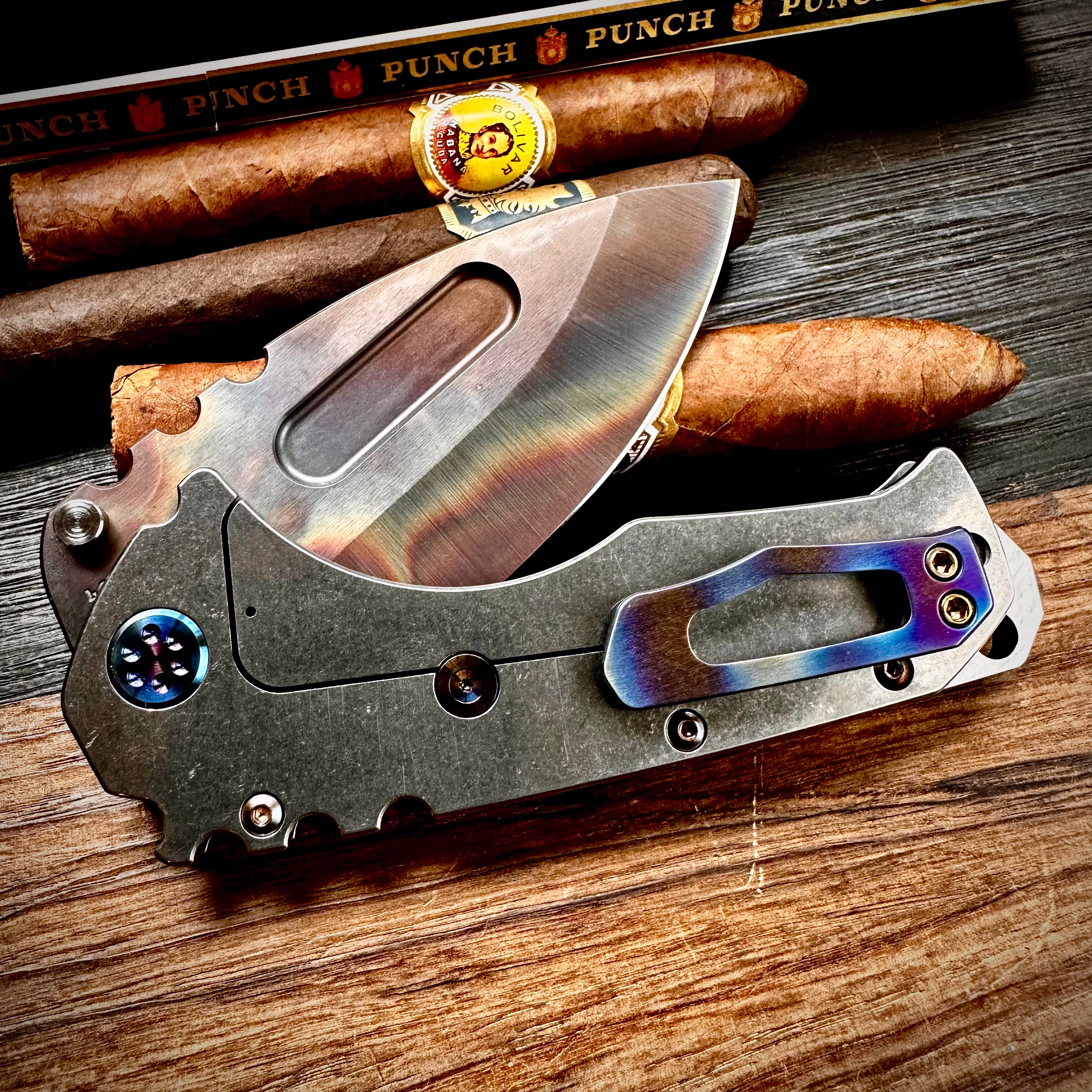 Medford Knife and Tool Praetorian T Folding Knife - S35vn Vulcan Drop Point, Old School Tumbled