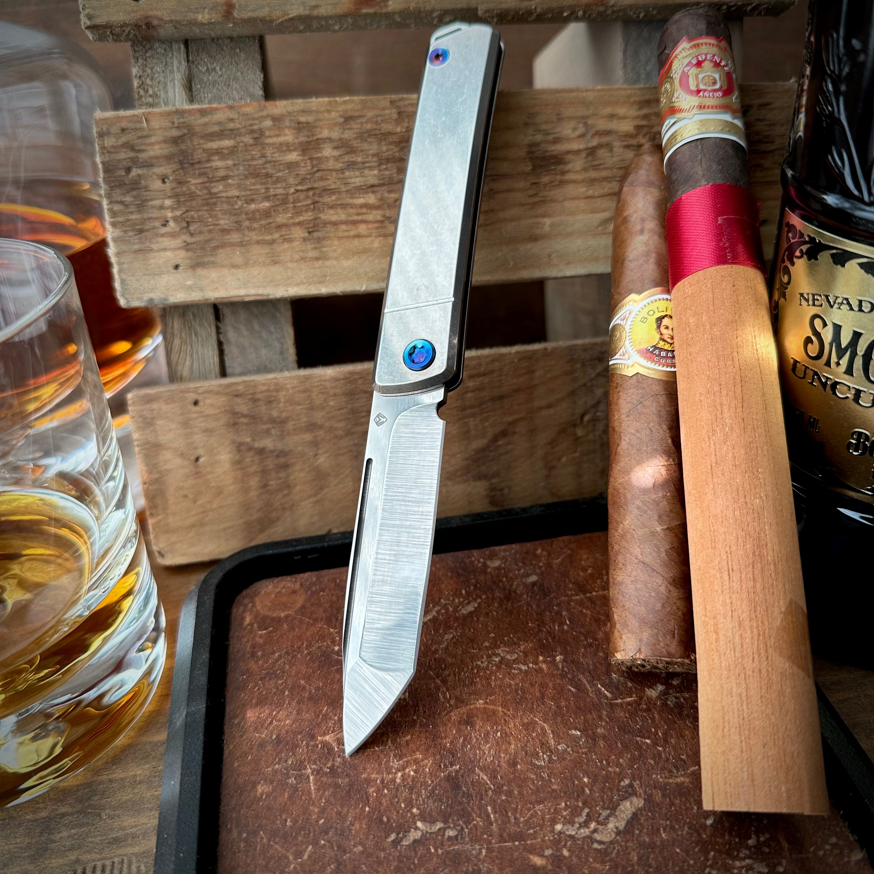 Medford Knives Gentleman Jack 2 Tumbled Tanto Blue Hardware