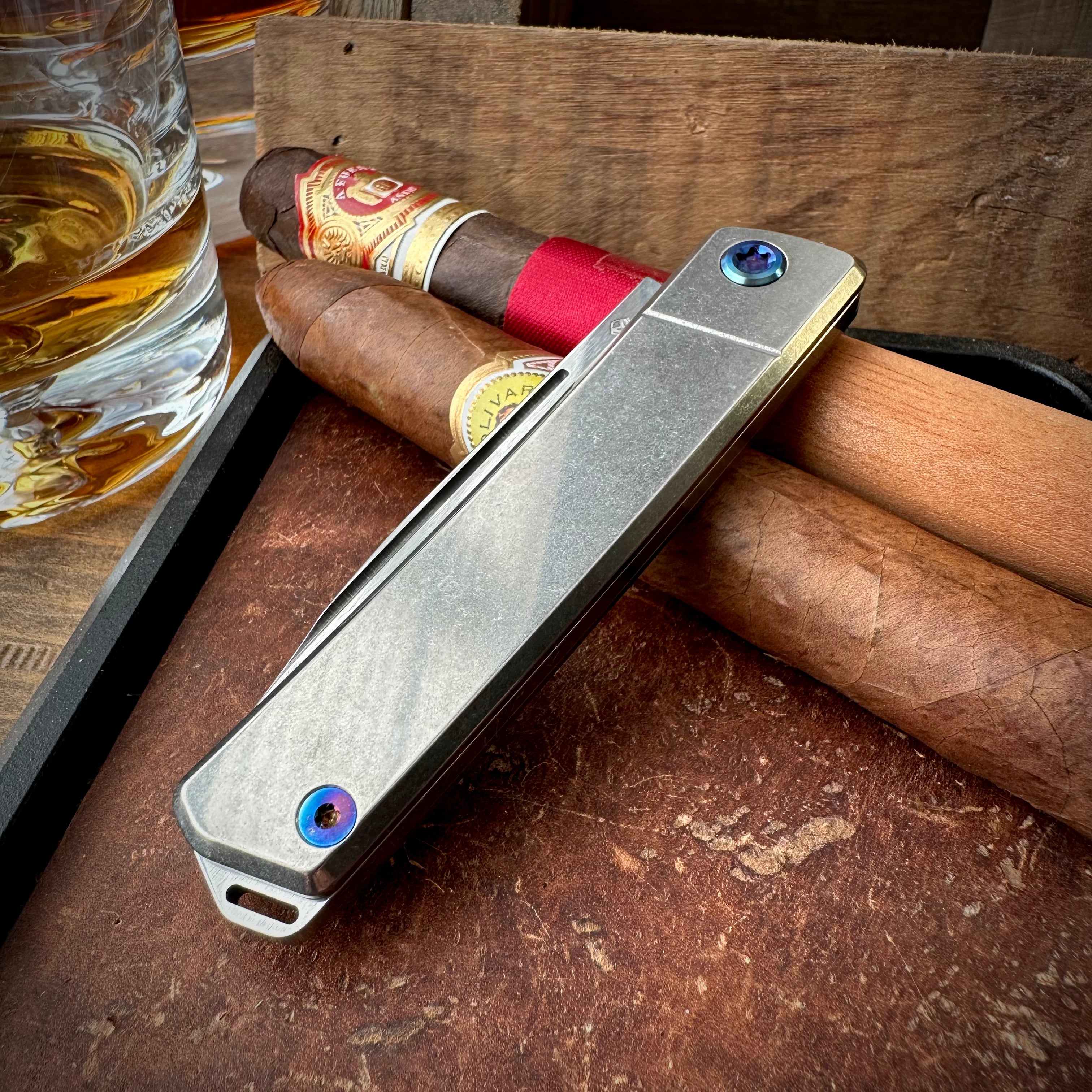 Medford Knives Gentleman Jack 2 Tumbled Tanto Blue Hardware