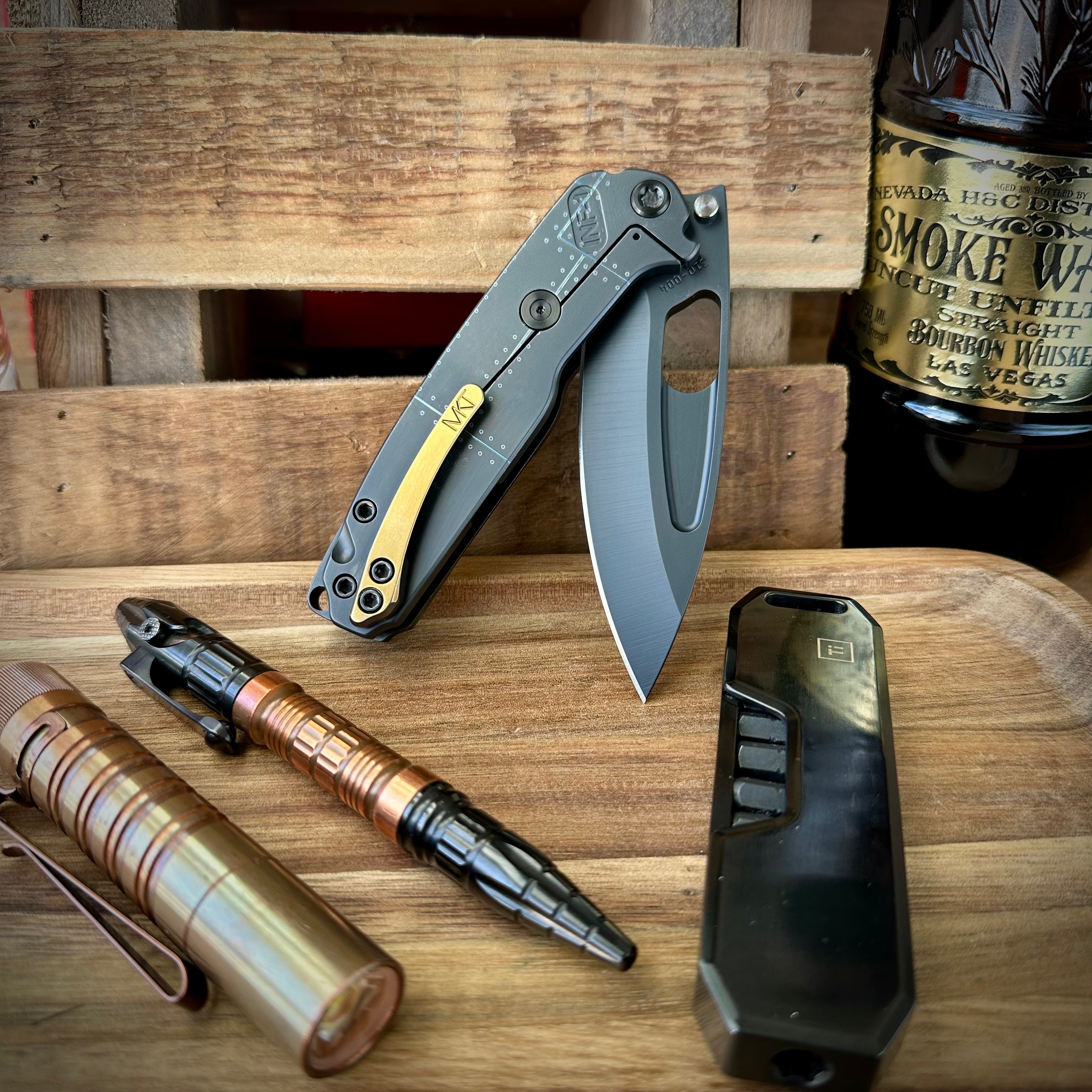 Medford Knives Infraction DLC S45vn Drop Point w/ Stars and Bars Laser Etch