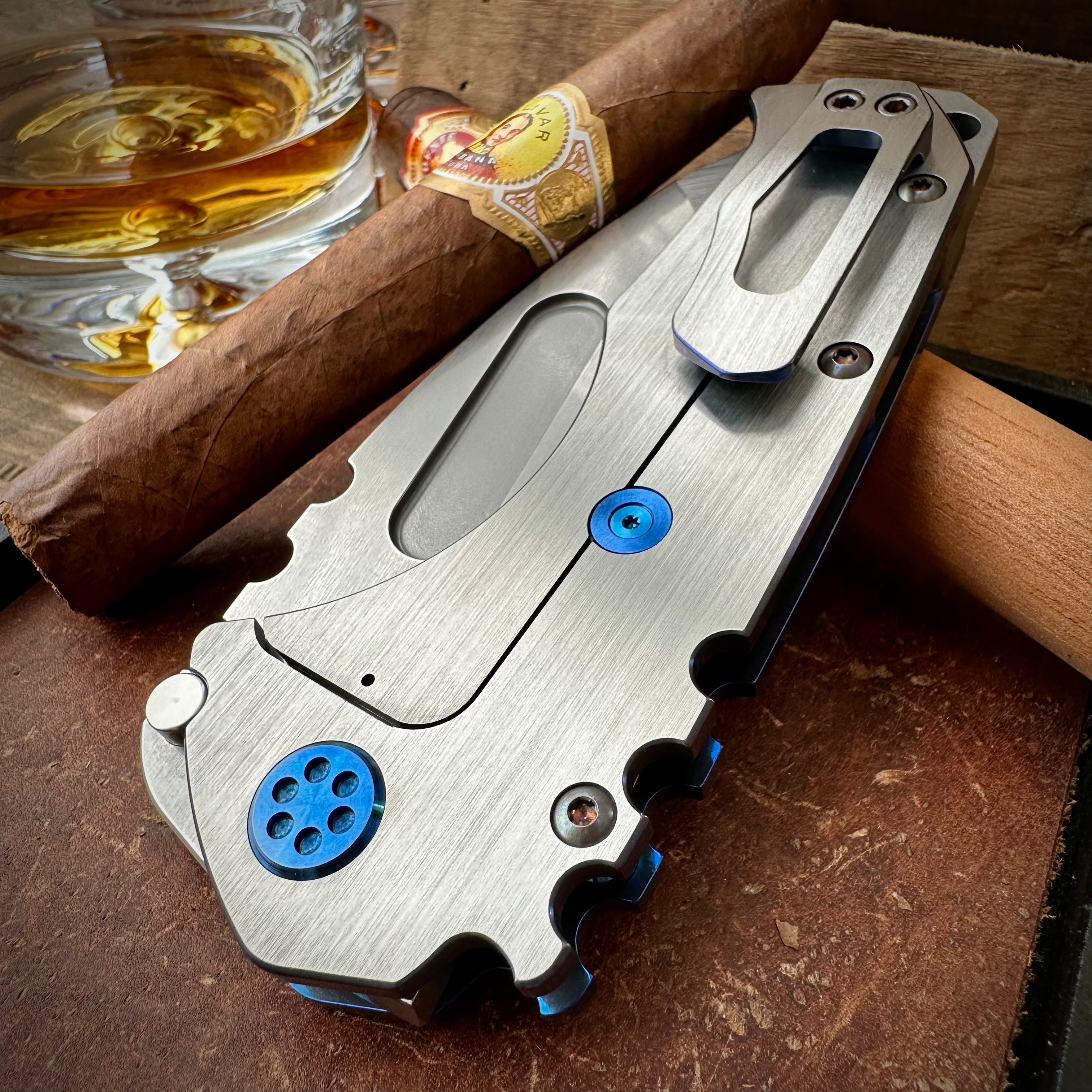 Medford Knives Praetorian T Magnacut Satin Tanto w/ Blue Hardware