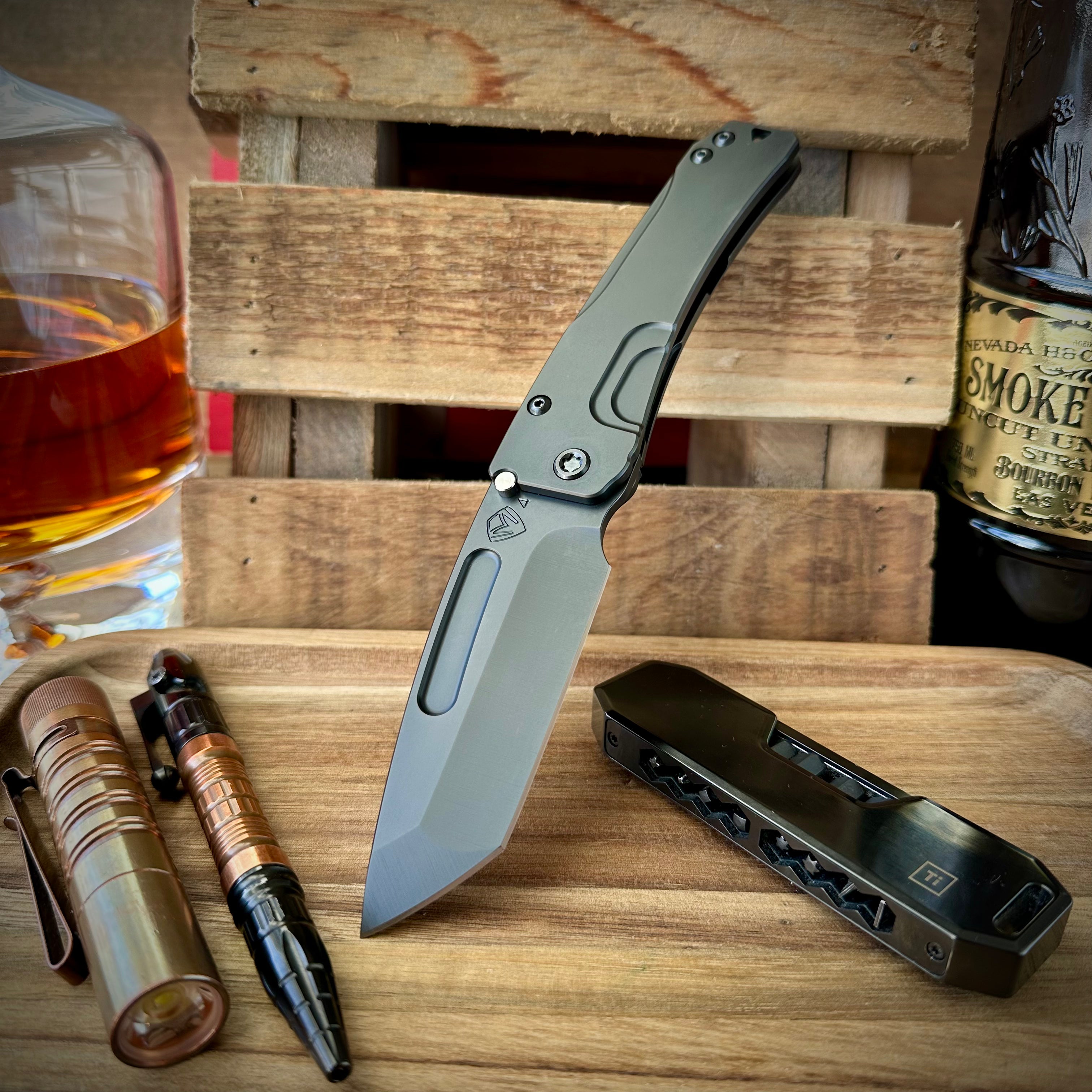 Medford Knives Slim Midi Marauder S45vn Tanto Blade DLC Blackout