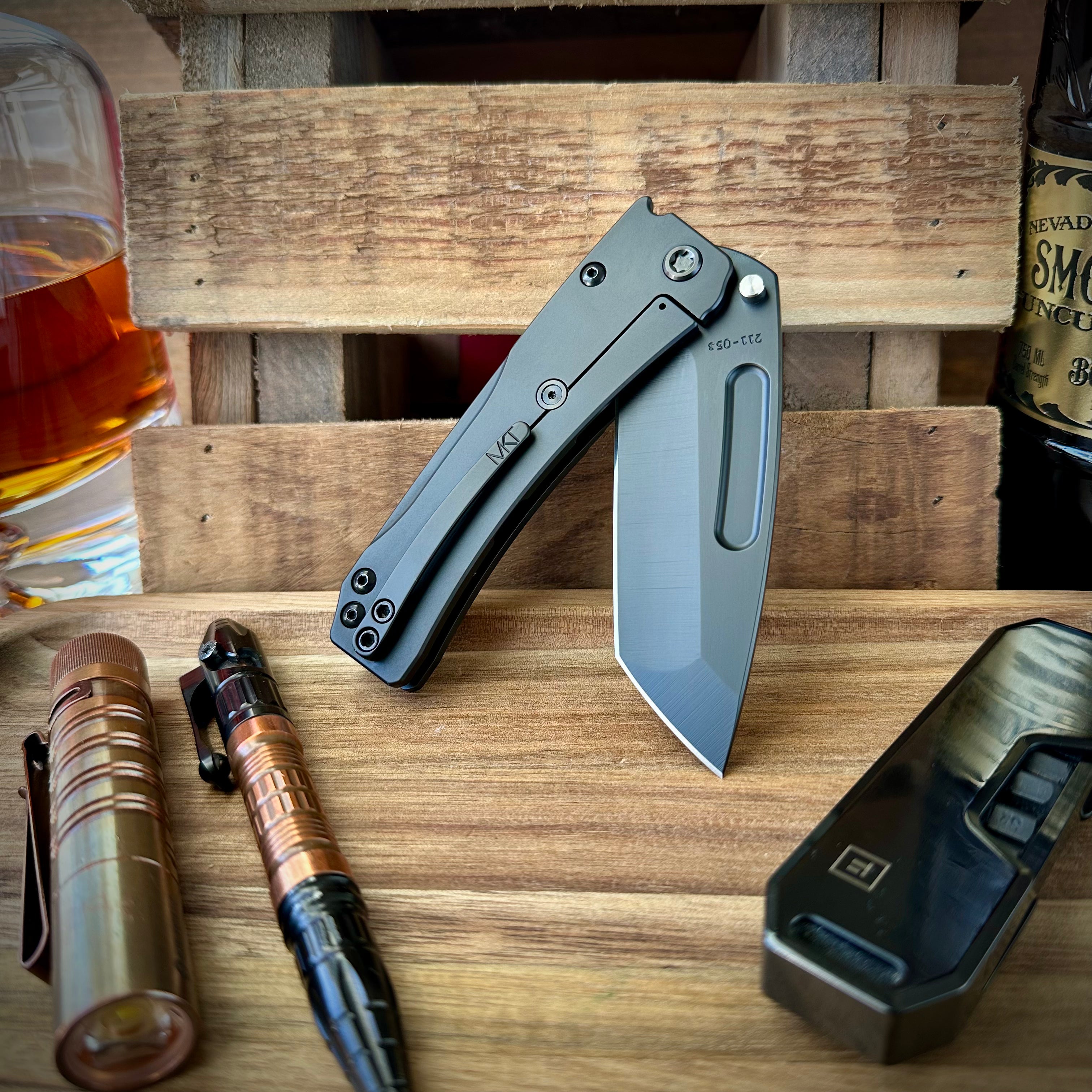 Medford Knives Slim Midi Marauder S45vn Tanto Blade DLC Blackout
