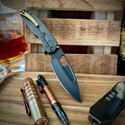 Medford Knives Infraction DLC S45vn Drop Point w/ Stars and Bars Laser Etch