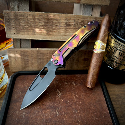 Medford Knives Infraction DLC S45vn Drop Point with Violet/Bronze Sponge Anodizing