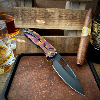 Medford Knives Infraction DLC S45vn Drop Point with Violet/Bronze Sponge Anodizing
