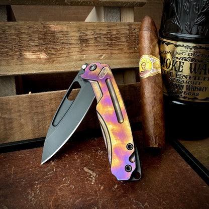 Medford Knives Infraction DLC S45vn Drop Point with Violet/Bronze Sponge Anodizing