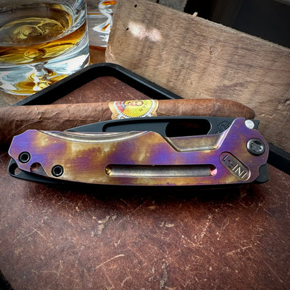 Medford Knives Infraction DLC S45vn Drop Point with Violet/Bronze Sponge Anodizing