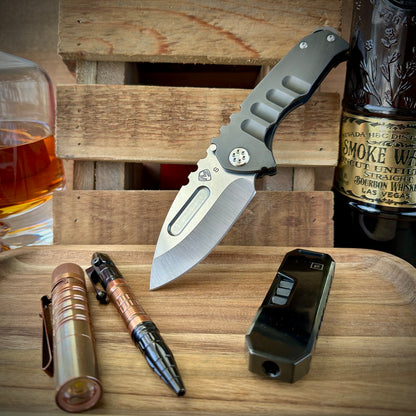 Medford Knives Praetorian Genesis T Tumbled S35vn Drop Point w/ Tuxedo Finish