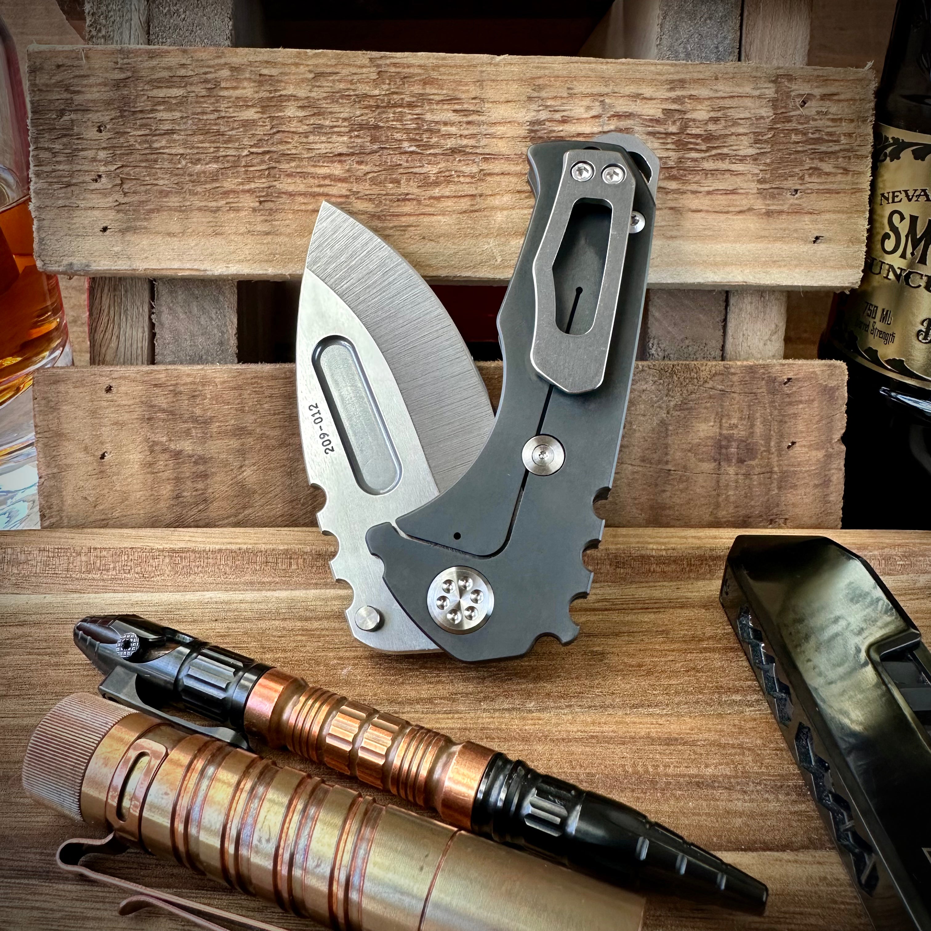 Medford Knives Praetorian Genesis T Tumbled S35vn Drop Point w/ Tuxedo Finish