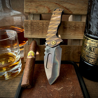 Medford Knives Praetorian Genesis T Vulcan Tanto w/ CuRose Lightening Sculpting
