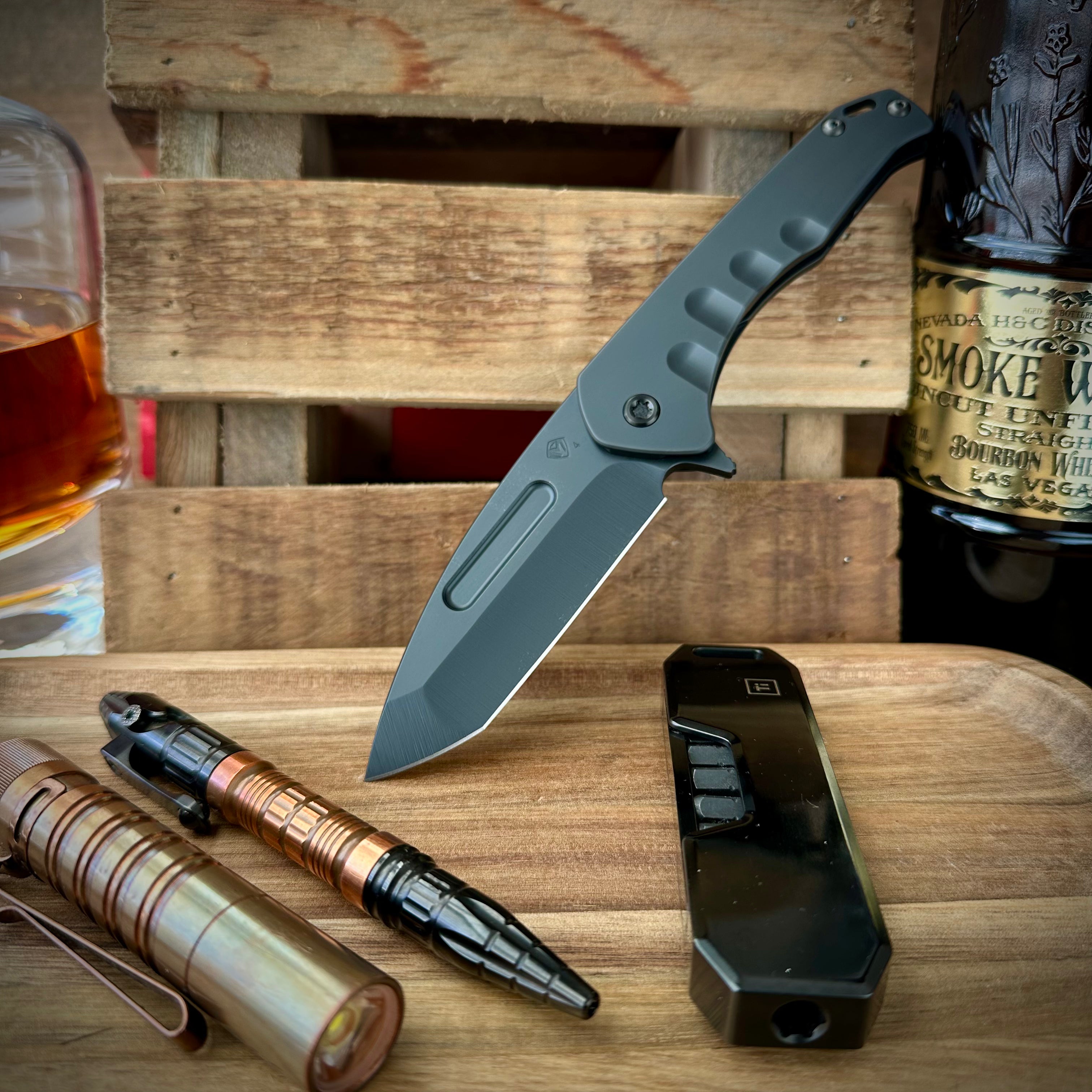 Medford Knives Praetorian Slim Flipper DLC Blackout S45vn Tanto