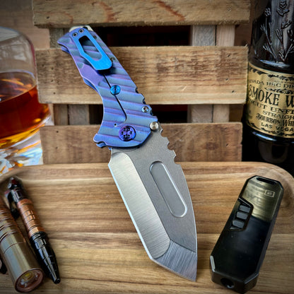 Medford Knives Praetorian T Magnacut Tanto w/ Blue Warp Speed Sculpting