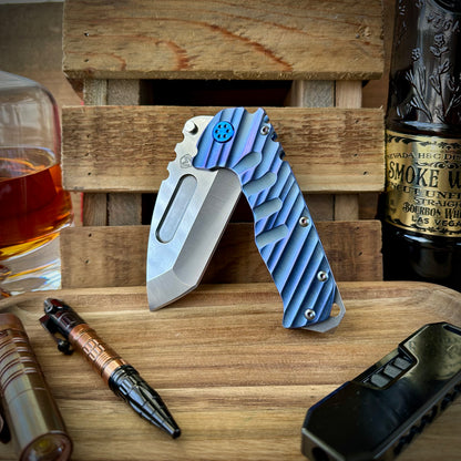 Medford Knives Praetorian T Magnacut Tanto w/ Blue Warp Speed Sculpting
