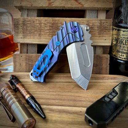 Medford Knives Praetorian T Magnacut Tanto w/ Blue Warp Speed Sculpting