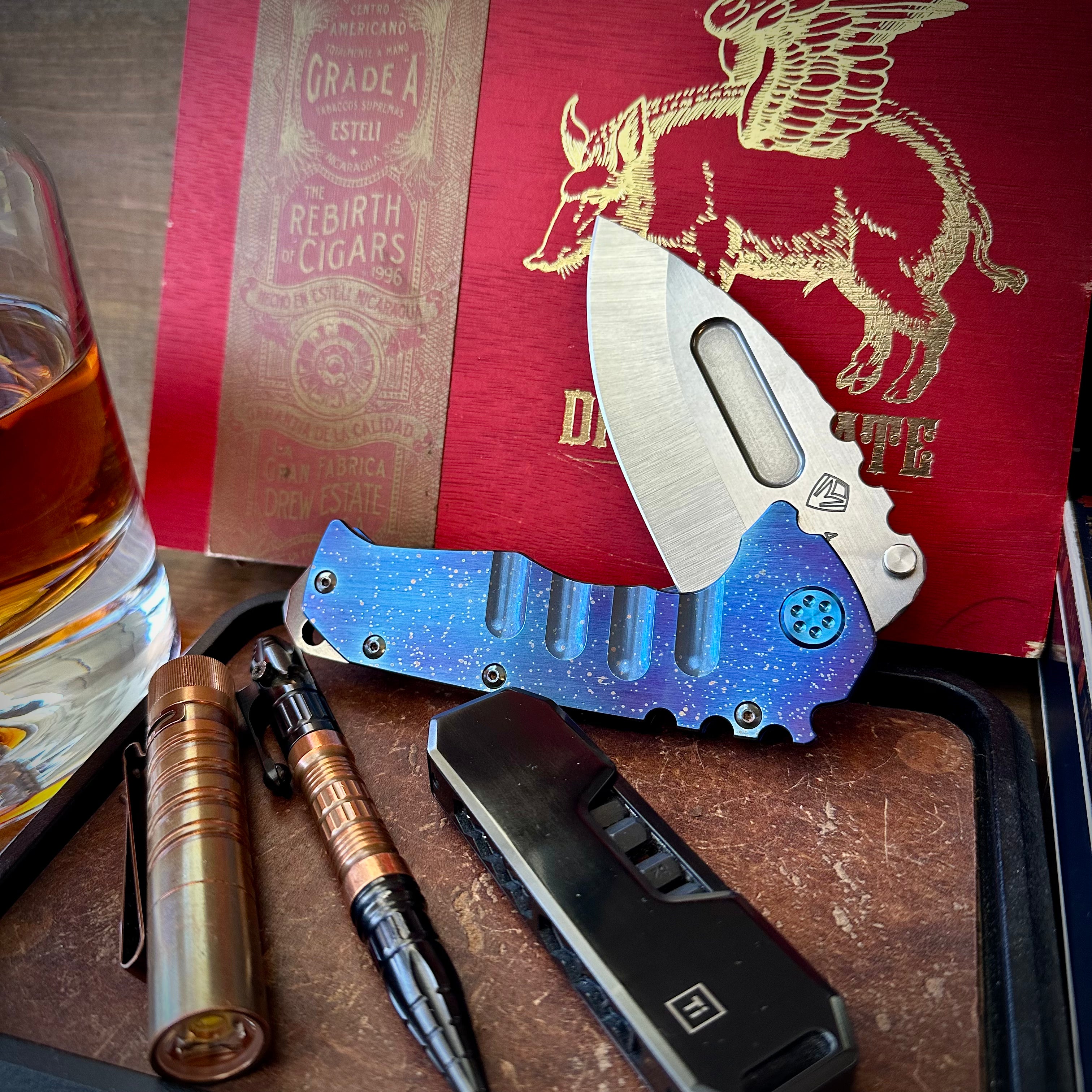Medford Knives Praetorian T S45vn Satin Drop Point w/ Galaxy, Jimped Spine