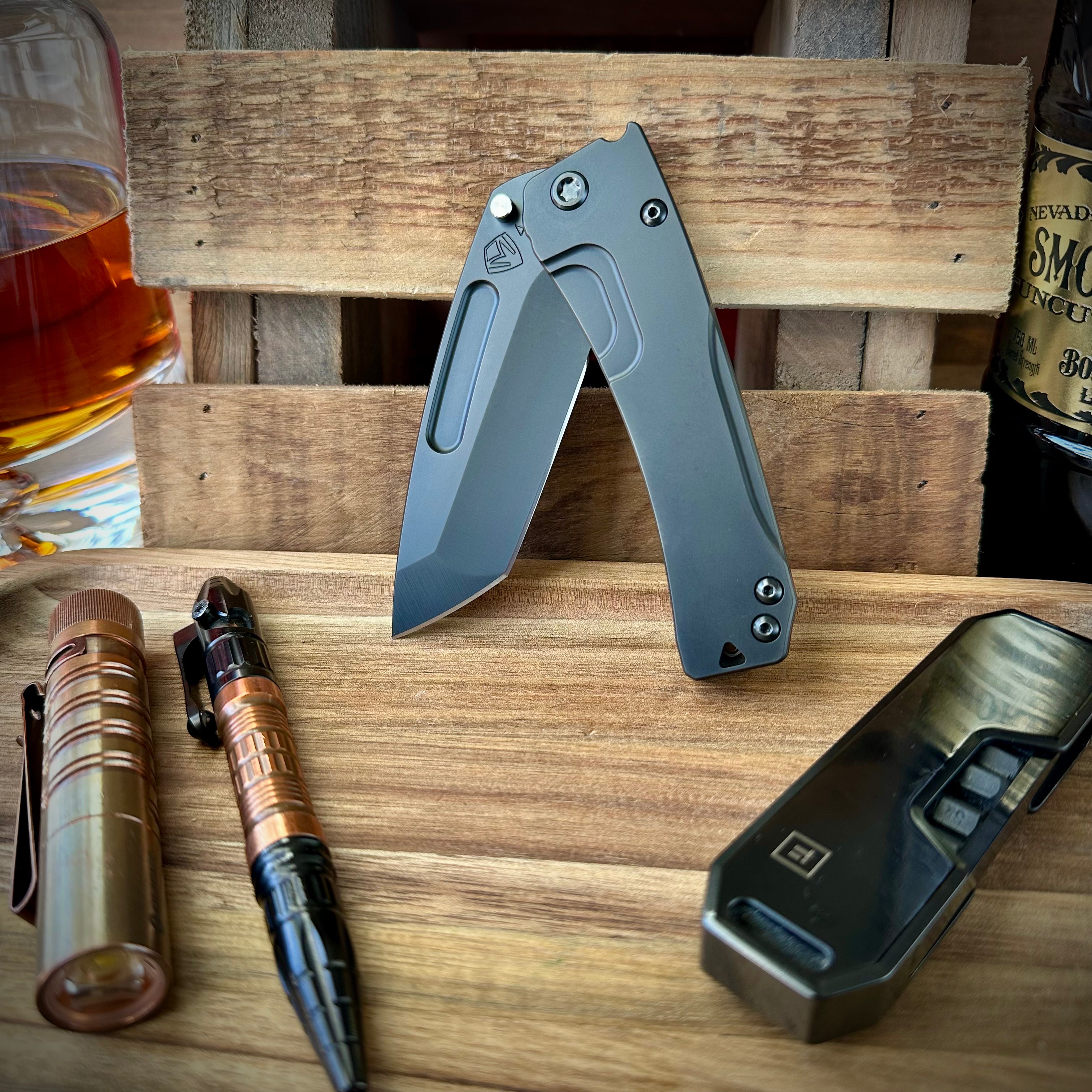 Medford Knives Slim Midi Marauder S45vn Tanto Blade DLC Blackout