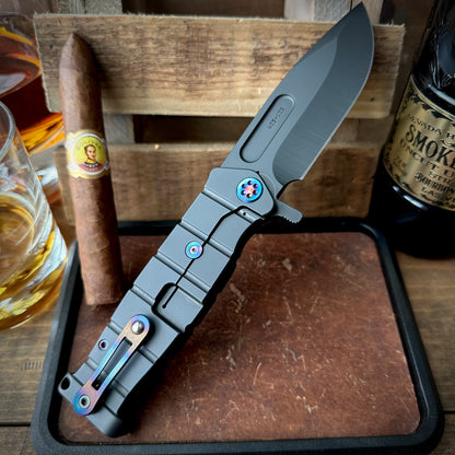 Medford Knives USMC Fighter Flipper S45vn DLC Blackout Flamed